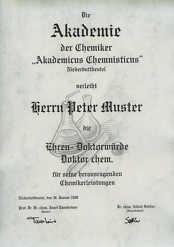 Diplom urkunde ehren doktor - diplom,