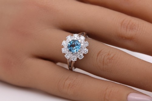 Blautopas ring weißgold 585 - blautopas,