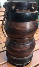 Trommel Bongo Drums Holz Ziegenfell Afrika Doppeltrommel Djembe Percussion alt