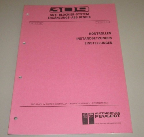 Werkstatthandbuch peugeot 309 - peugeot,