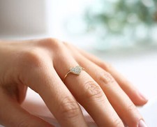Diamond heart gold ring 22
