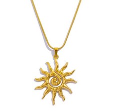 Goldene Sonnen Halskette aus