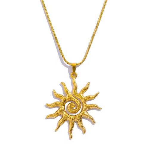 Goldene sonnen halskette aus - goldene,