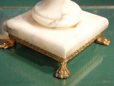 antik Tisch lampe Jugendstil Frankreich Marmor Messing Löwenfüße H23