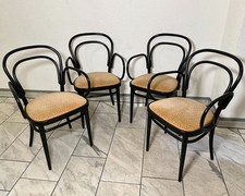 Thonet 214 F Bugholz-Armlehnstühle – Set 4x, Wiener Kaffeehaus Klassiker