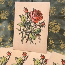 Postkarte rose 30er - rose, 40er