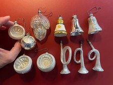 Christbaumschmuck antik Glas Trompeten Kugeln Zapfen Glocken mundgeblasen alt