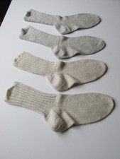 2x Damen selbstgestrickte Socken Strümpfe beige, Gr. ca. 37-38