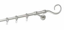 Gardinenstange chrom matt 1-läufig 1,4 m Garesa Hook  (828) inkl. Zubehör