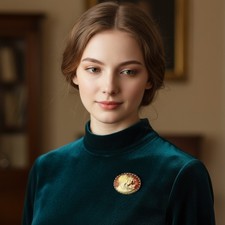 Brosche „Zwei Damen und die