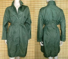 GRÜNER REGENMANTEL - RAINCOAT - NYLON - VINTAGE - LILION - GR. S - M