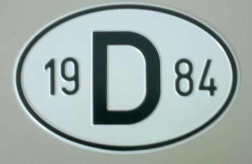 Schild mit jahreszahl - d,