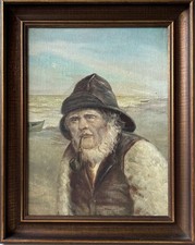 Ölbild 1933 Fischer am Meer