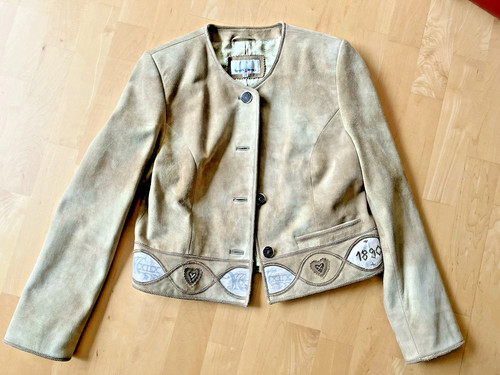 Beige wildledertrachtenjacke - beige,