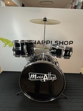 Music Alley DBJK02-BK 3-teiliges Anfänger-Drumkit für Kinder - Schwarz 