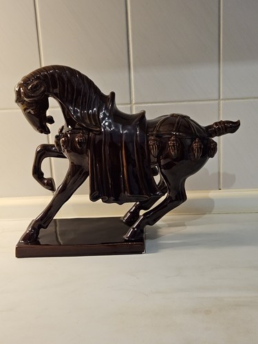 Keramik pferd figur braun - figur,