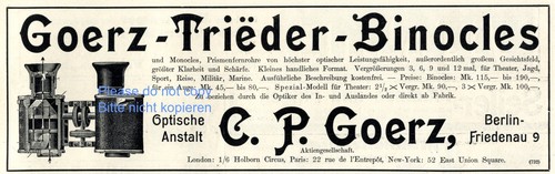 Goerz fernglas reklame - goerz,