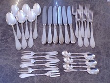 Robbe & Berking FREYA Hammerschlag Tafelbesteck 6 Personen 30 Teile Silber 90er