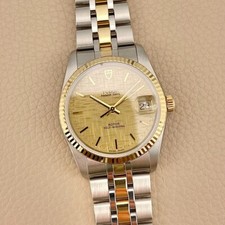 Aktion - Tudor Prince Date 34 Ref 74033 Szahl / Gold Automatik Herrenuhr Papiere