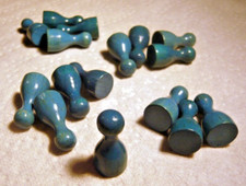 20 blaue Vintage Holz -