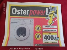 alte Werbung "MEDi MAX",  09.04.2003, Technik, Zeitung mit 6 Seiten, Sammler