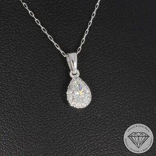 Wert 850 € Brillant Diamant Anhänger mit Kette in 900 Platin