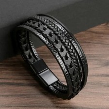 Herren Armband Schwarz Echtes
