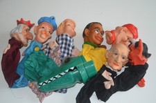 Konvolut 10 Vintage Kasperle Figuren Hand  Puppen / Theater / König / Prinzessin