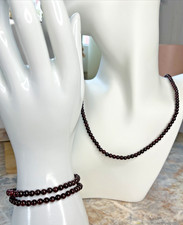 Rote Granat Kette Halskette +