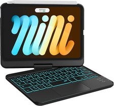 Earto iPad Mini 6 / 7 Hülle mit Tastatur, Smart Trackpad, 7 Farben Tastatur