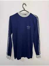 Adidas Vintage Langarm Shirt Fußball Trikot 80er 90er Jahre Blau Gr. M