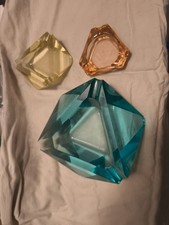 3x Glas Aschenbecher Vintage