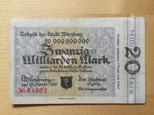 Würzburg notgeld der stadt - notgeld,