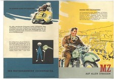 alte Reklame Werbung original Simson MZ Prospekte Motorrad Foto Zeitung