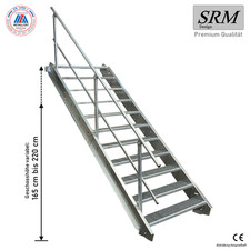11 Stufen Stahltreppe Breite 60-160cm Geschosshöhe 165-220cm Geländer einseitig
