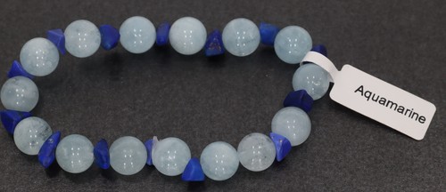 Aquamarin steinarmband - aquamarin,