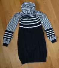 Jottum couture XXL Rollkragen Rippen Pullover Kleid Gr. 146 / 152 schwarz weiß