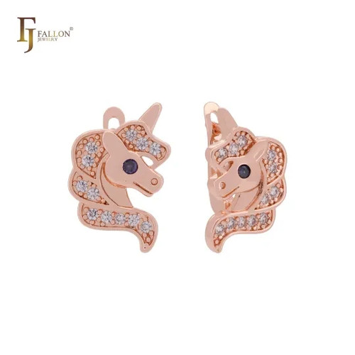 Ohrringe einhorn pferde rose - einhorn,