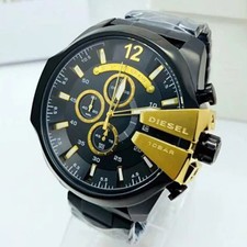 Diesel DZ4338 Mega Chief Herren Chronograph Uhr Ø51mm Schwarz Garantie Neu Uhr