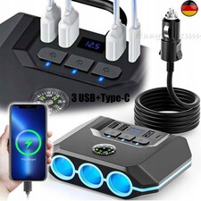 12/24V LED Verteiler Dose Zigarettenanzünder Mehrfachstecker USB TypC Steckdose