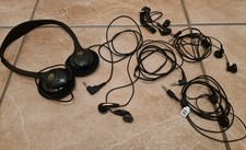 5 Paar Vintage Kopfhörer Lufthansa Aiwa Walkman Discman Schwarz Black 