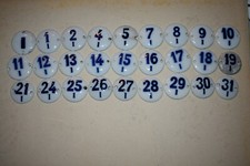 Konvolut Alte Porzellanschilder,27 Stück,Zahlen,Deko,Bodenfund,Vintage,Retro,Top