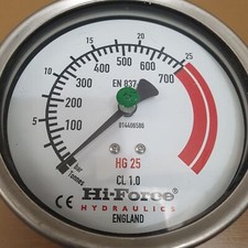 Hi Force Inline TROCKENMESSGERÄT 100 MM DURCHMESSER 0-25 TONNEN - 1/2" 700bar HG 25
