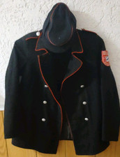 Alte Feuerwehr jacke Bayerische Feuerwehr Uniform Uniformjacke um 1912 mit Mütze