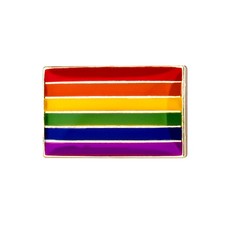 Regenbogen-Flagge als Rechteck Pin Brosche 1,8cm x 11mm CSD Pride Anstecker 