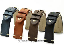 18mm 20mm 22mm 24mm Retro Look Armband Uhr Leder Herren Vintage Band BS