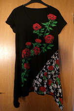 Zipfelshirt schwarz rosen - schwarz, xl