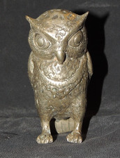 versilberte Bronzeeule ca. 9cm