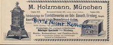 MÜNCHEN, Werbung 1900, M. Holzmann Dauerbrand-Öfen Böhringer Spar-Herd Gienanth