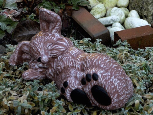 Steinfigur hase terracotta - steinfigur,